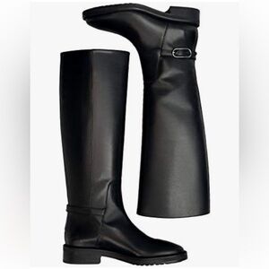 Black Leather Knee-High Boots